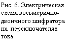 Подпись: Рис. 6. Электрическая схема восьмерично-двоичного шифратора на  переключателях тока