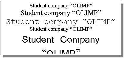Подпись: Student company “OLIMP”
Student company “OLIMP”
Student company “OLIMP”
Student company “OLIMP”
Student Company “OLIMP”





