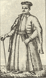 Українськи типи:дворянин.Гравюра Т.Калинського(XVIII ст.)