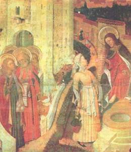 Бернардо Марторелл. Христос и самарянка. Середина XV в. Барселона. Кафедральный собор.