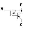 Схема соединения транзисторов в единой структуре IGBT