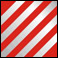 Опозновательный знак «Крупногабаритный груз» - в виде щитка размером 400 Х 400 мм с нанесенными по диагонали красными и белыми чередующимися полосами шириной 50 мм со световозвращающей поверхностью.