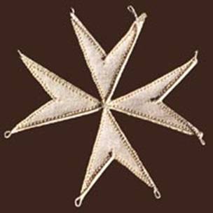 Звезда ордена Святого Иоанна Иерусалимского. Шитая, серебряная